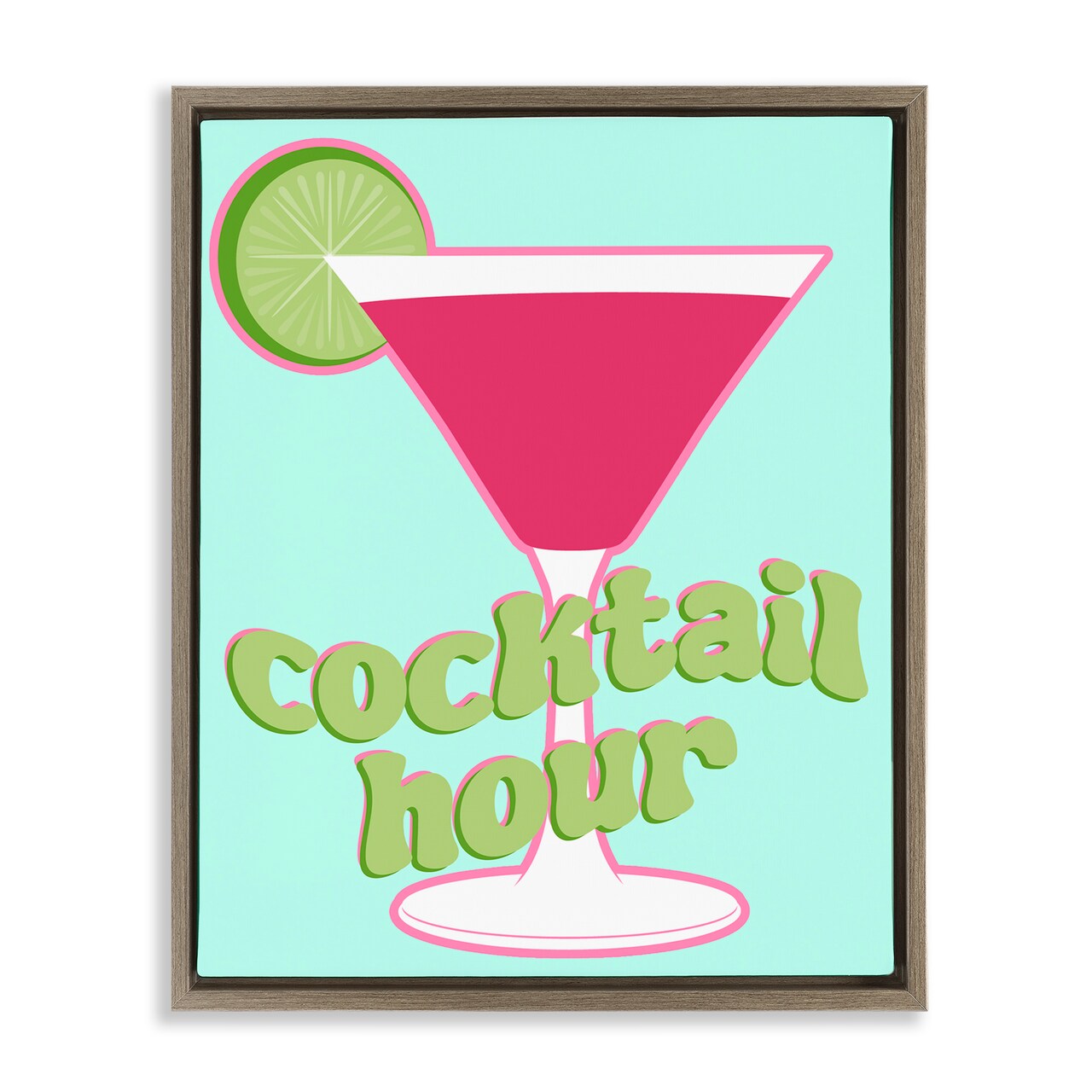 Stupell Industries Retro Cocktail Hour Framed Floater Canvas Wall Art Design by SD Graphics Studio
